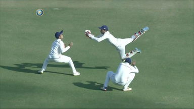 Aditya Tare’s stunning diving catch to dismiss Dharmendrasinh Jadeja
