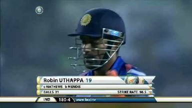 5TH ODI: IND vs SL – Robin Uthappa Wicket