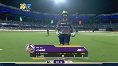 Q2: MI vs KKR – Ishank Jaggi Wicket