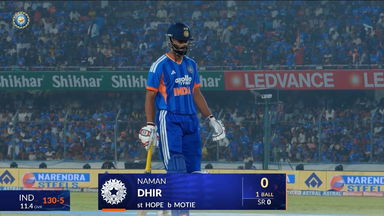 IND vs WI 2026, 4th T20I: Naman Dhir Wicket