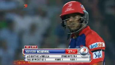 M26: DD vs RCB – Mayank Agarwal Wicket