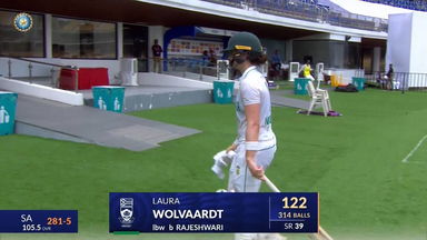 IND-W vs SA-W 2024, 1st Test: Laura Wolvaardt Wicket