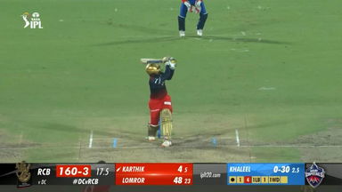M50: DC vs RCB – Dinesh Karthik Six