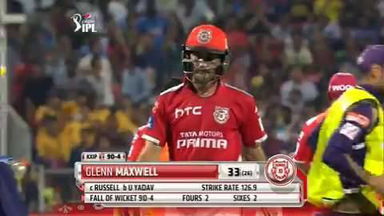 M14: KXIP vs KKR – Glenn Maxwell Wicket
