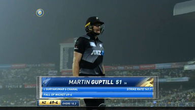 IND vs NZ 2021, 3RD T20I : Martin Guptill Wicket