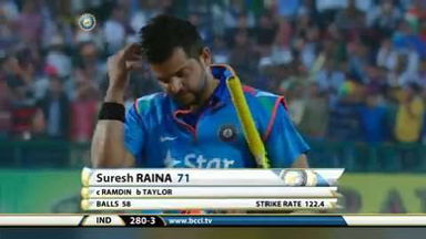 4TH ODI: IND vs WI – Suresh Raina Wicket