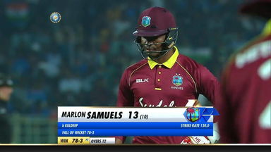 IND vs WI 2018, 2nd ODI: Marlon Samuels Wicket