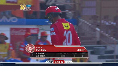 M26: GL vs KXIP –  Axar Patel Wicket
