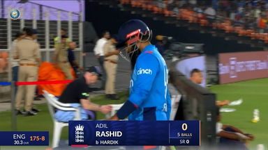 IND vs ENG 2025, 3rd ODI: Adil Rashid Wicket