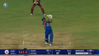 IND vs WI 2026, 4th T20I: Nitish Kumar Reddy Six