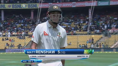 IND vs AUS 2017 - 2nd Test day 4 : Matt Renshaw Wicket