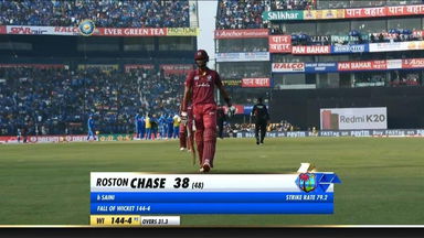 IND vs WI 2019, 3rd ODI: Roston Chase Wicket