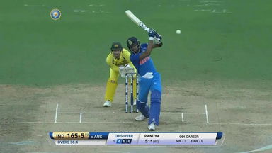IND vs AUS 2017, 1st ODI: Hardik Pandya Six