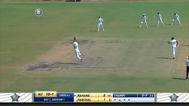 Duleep Trophy 2022, Final: C Ravi Teja's leaping catch to dismiss Ajinkya Rahane