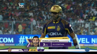 Eliminator: KKR vs RR – Robin Uthappa Wicket