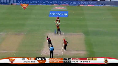 M11: SRH vs RCB –  Jonny Bairstow Six