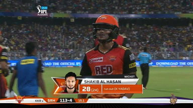 Q2: SRH vs KKR – Shakib Al Hasan Wicket