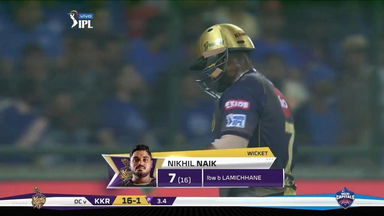 M10: DC vs KKR – Nikhil Naik Wicket