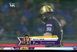 M10: DC vs KKR – Nikhil Naik Wicket