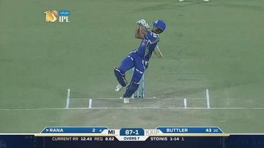 M22: KXIP vs MI – Nitish Rana Six