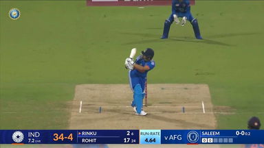 IND vs AFG 2024, 3RD T20I: Rinku Singh Six
