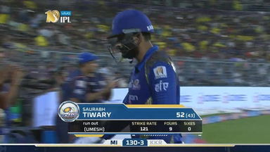 M54: KKR vs MI – Saurabh Tiwary Wicket