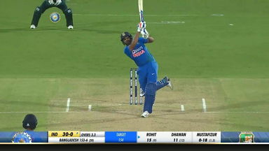 IND vs BAN 2019, 2nd T20I: Rohit Sharma Six