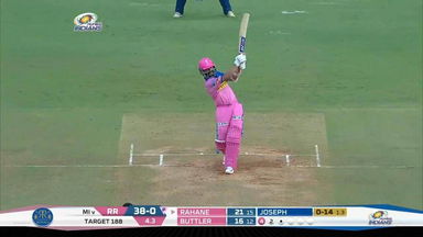 M27: MI vs RR – Ajinkya Rahane Six