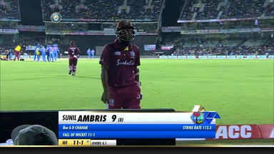IND vs WI 2019, 1st ODI: Sunil Ambris Wicket