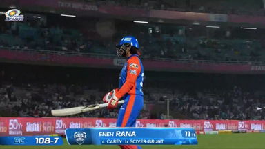 Wicket: Match 3, Mumbai Indians vs Delhi Capitals, WPL 2026: Sneh Rana Wicket