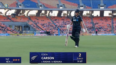 IND-W vs NZ-W 2024, 3rd ODI: Eden Carson Wicket