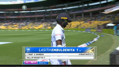 IND vs SL 2022, 2nd Test, Day 2: Lasith Embuldeniya Wicket