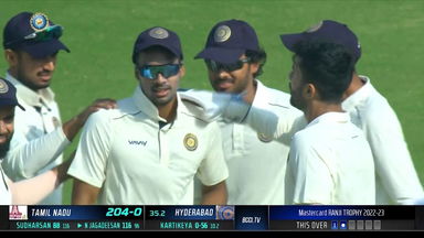 Ranji Trophy  2022/23, Hyderabad vs Tamil Nadu:  Fall of Wickets