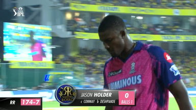 M17: CSK vs RR – Jason Holder Wicket