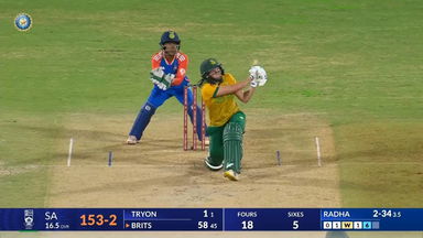 IND-W vs SA-W 2024, 1st T20I: Tazmin Brits Six
