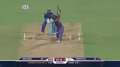 M28: MI vs RPS – Rahul Tripathi Six