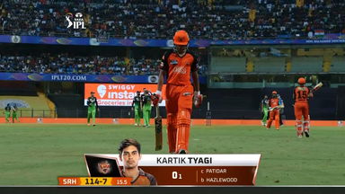 M54: SRH vs RCB – Kartik Tyagi Wicket