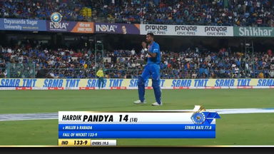 IND vs SA 2019, 3rd T20I: Hardik Pandya Wicket