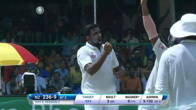 India VS NZ 2016, 1st Test day 5 - Neil Wagner Wicket