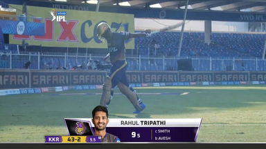 M41: KKR vs DC – Rahul Tripathi Wicket