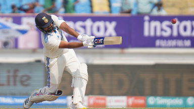 Tonked! Rohit goes downtown for a huge maximum