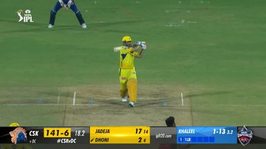 M55: CSK vs DC – MS Dhoni Six