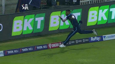 Hardik Pandya's hop and jump catch - Almost