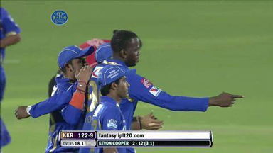 M8: RR vs KKR – Eoin Morgan Wicket