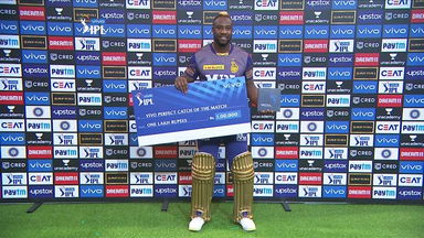 M34: MI vs KKR  – VIVO perfect catch of the match – Andre Russell