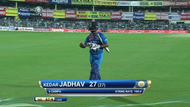 IND vs AUS 2017, 2nd T20I: Kedar Jadhav Wicket