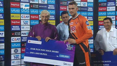 M36: SRH vs DD – Star Plus nayi soch award – Alex Hales