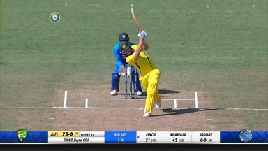 IND vs AUS 2019, 3rd ODI: Aaron Finch Six