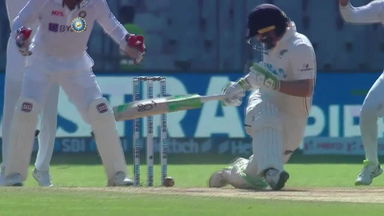 Lucky Latham takes a tumble but survives