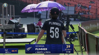 IND-W vs NZ-W 2024, 3rd ODI: Georgia Plimmer Wicket
